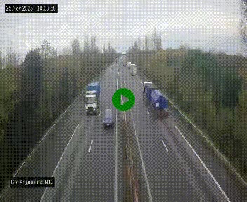 Webcam routière à la fin de la N10, en périphérique ouest d'Angouleme, proche de la jonction avec l'A10
