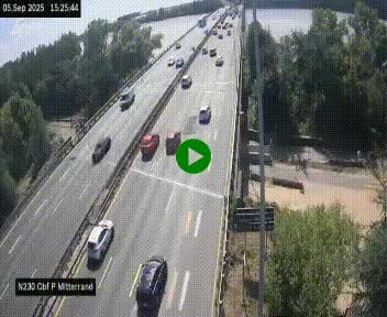 Webcam sur le périphérique de Bordeaux à l'est de la ville. Caméra située sur le Pont Mitterand sur la N230