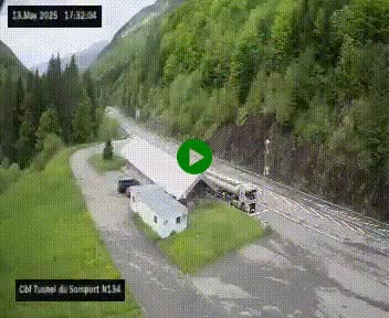 Webcam à l'entrée du tunnel du Somport, côté français, sur la N134, dans les Pyrénées, en direction de l'Espagne, à 1116 mètres d'altitude