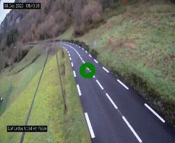 Webcam dans les Pyrénées Atlantique au niveau du col d'Urdos et du fort du Pourtalet sur la N134, en direction du Col et du tunnel du Somport, à 765 mètres d'altitude