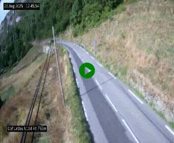 Webcam dans les Pyrénées Atlantique au niveau du col d'Urdos et du fort du Pourtalet sur la N134, en direction du Col et du tunnel du Somport, à 765 mètres d'altitude