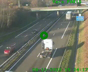 Caméra routière sur l'autoroute A20 au nord de Limoges, à la jonction avec la N520. Vue orientée vers Paris