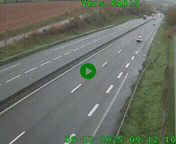 Caméra routière sur l'autoroute A20 à Saint-Hilaire-Bonneval, au sud de Limoges. Vue orientée vers Paris