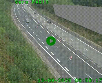 Caméra routière sur l'autoroute A20 à Saint-Pardoux-l'Ortigier, à la jonction avec l'A89. Vue orientée vers Paris
