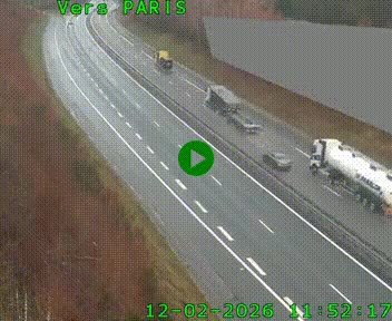 Caméra routière sur l'autoroute A20 à Saint-Pardoux-l'Ortigier, à la jonction avec l'A89. Vue orientée vers Paris
