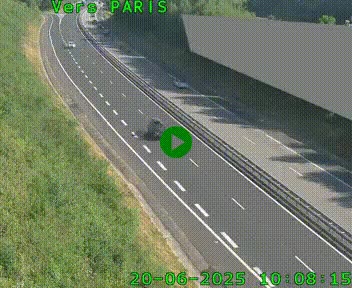 Caméra routière sur l'autoroute A20 à Saint-Pardoux-l'Ortigier, à la jonction avec l'A89. Vue orientée vers Paris