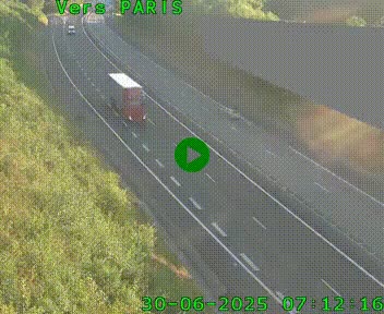 Caméra routière sur l'autoroute A20 à Saint-Pardoux-l'Ortigier, à la jonction avec l'A89. Vue orientée vers Paris