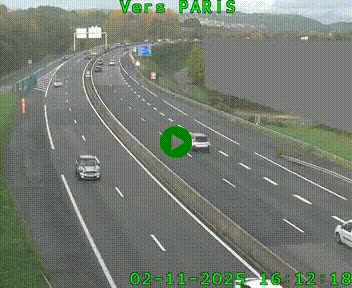 Caméra routière sur l'autoroute A20 à Brive-la-Gaillarde, à la jonction avec l'A89. Vue orientée vers Paris