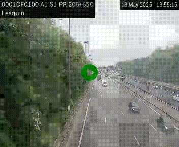 Webcam autoroute A1 à hauteur de Lesquin. Vue orientée vers Lille