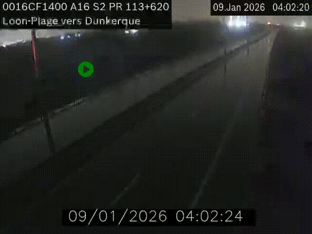 Webcam autoroute A16 à hauteur de Loon-Plage. Vue orientée vers Dunkerque et la Belgique.