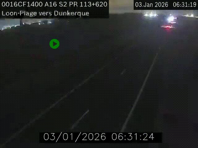 Webcam autoroute A16 à hauteur de Loon-Plage. Vue orientée vers Dunkerque et la Belgique.