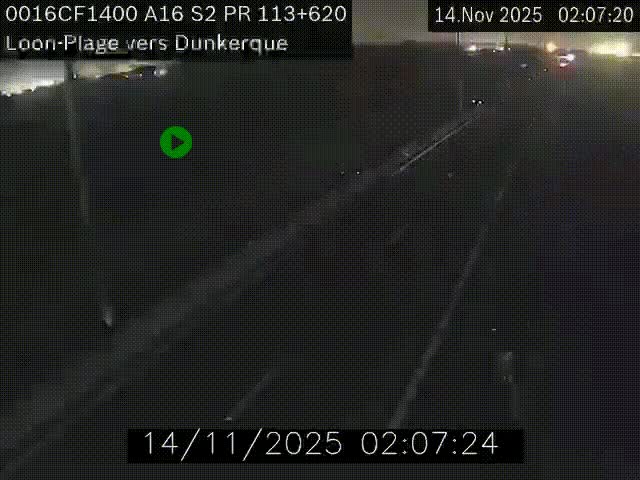 Webcam autoroute A16 à hauteur de Loon-Plage. Vue orientée vers Dunkerque et la Belgique.