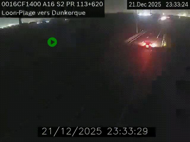 Webcam autoroute A16 à hauteur de Loon-Plage. Vue orientée vers Dunkerque et la Belgique.