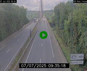 Webcam sur la N165 après le Pont de l'Iroise, à l'entrée de Brest