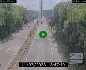 Webcam sur la N165 après le Pont de l'Iroise, à l'entrée de Brest