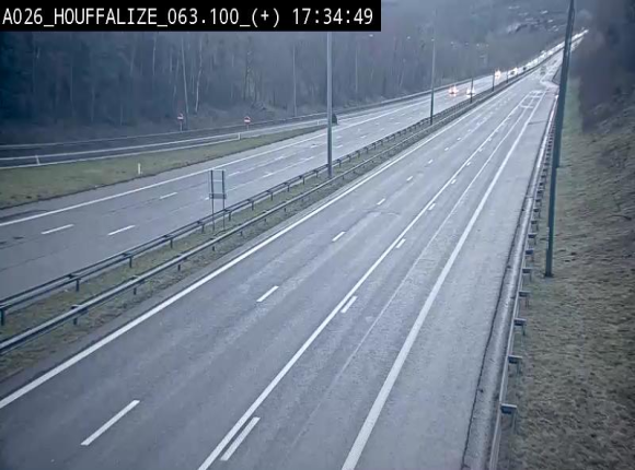 Webcam autoroute des Ardennes (E25/A26) à hauteur d'Houffalize. Vue orientée vers Baraque de Fraiture
