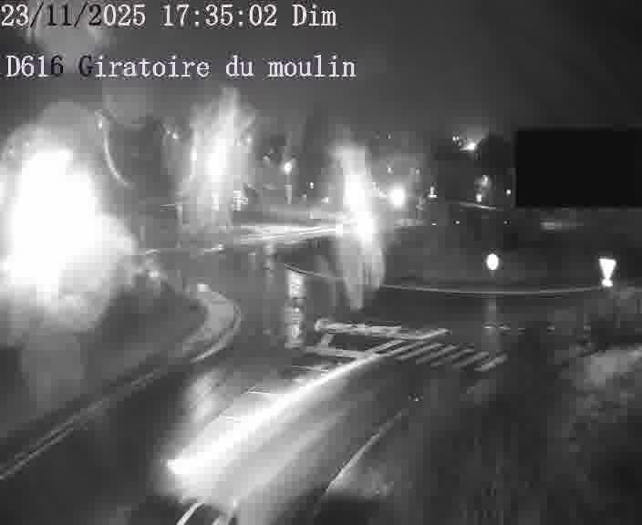 Webcams sur la D616, sur le contournement d'Audun-le-Tiche. Vue orientée vers le rond-point du Moulin, en provenance du Luxembourg