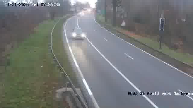 Webcam sur la D603 située à proximité de Saint-Avold. Vue orientée vers Macheren.