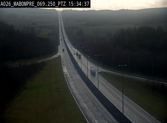 Webcam E25 (A26) à Mabompré. Vue orientée vers Liège