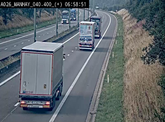 Webcam autoroute A26/E25 à hauteur de Manhay, avant la jonction avec la N651 en direction de Luxembourg - BK 40.4