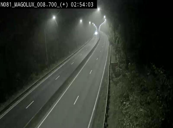 Webcam sur la N81 (E411) à hauteur de la jonction avec la N883. Vue orientée vers Longwy