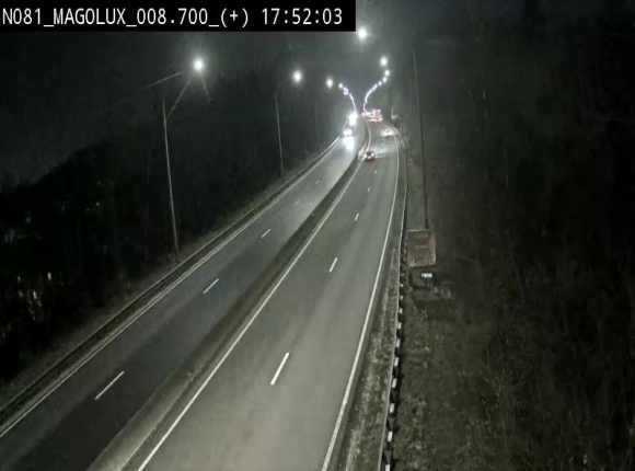 Webcam sur la N81 (E411) à hauteur de la jonction avec la N883. Vue orientée vers Longwy