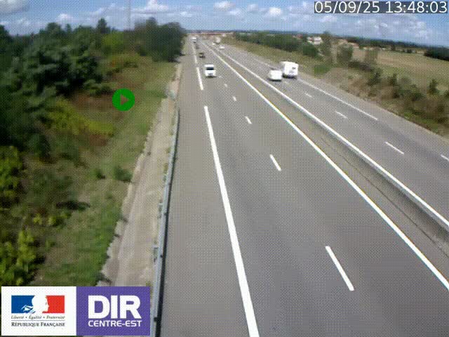 Webcam sur le contournement de Valence, sur la Nationale 7, à la jonction avec la N532, caméra orientée vers Grenoble