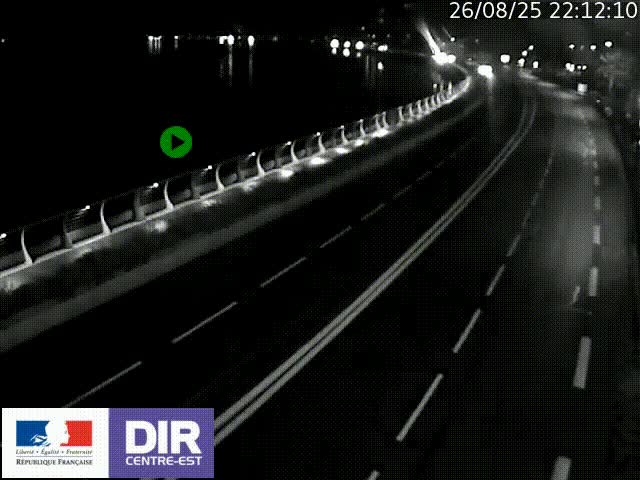 Webcam sur le quai Parjot à Vienne, aux Portes de Lyon, sur la Nationale 7, à la jonction avec le boulevard du Rhône-nord (D1407), caméra orientée vers Lyon
