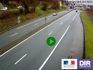 Caméra autoroutière sur l'A47 à hauteur de Givors, a proximité de Lyon. La webcam est orientée vers Lyon