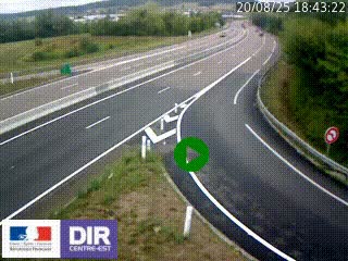 Webcam routière sur la RN6 à Auxerre, à hauteur de la sortie Monéteau, en direction de l'A6 (Gurgy)