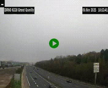 Webcam routière sur N338 à hauteur de Grand-Quevilly en périphérie de Rouen. Vue orientée vers Rouen