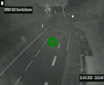 Webcam routière à hauteur de Bois-Guillaume en périphérie de Rouen. Vue orientée vers Rouen