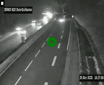 Webcam routière à hauteur de Bois-Guillaume en périphérie de Rouen. Vue orientée vers Rouen