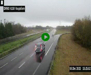 Webcam autoroute A150 à hauteur de La Vaupalière en périphérie de Rouen. Vue orientée vers Rouen