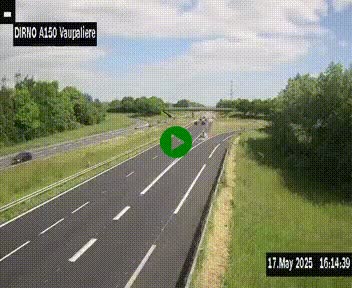 Webcam autoroute A150 à hauteur de La Vaupalière en périphérie de Rouen. Vue orientée vers Rouen