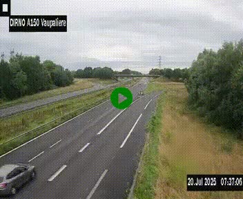 Webcam autoroute A150 à hauteur de La Vaupalière en périphérie de Rouen. Vue orientée vers Rouen
