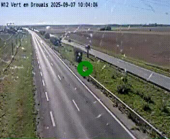 Webcam à hauteur de Vert-en-Drouais sur la N12, en périphérie de Dreux. Vue orientée vers Alençon