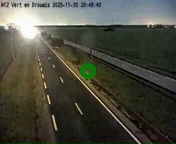 Webcam à hauteur de Vert-en-Drouais sur la N12, en périphérie de Dreux. Vue orientée vers Alençon