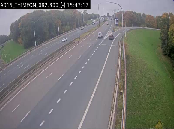 Caméra trafic Belgique - Thiméon - E42, jonction avec A54 (E420) direction La Louvière/Charleroi - BK 82.82