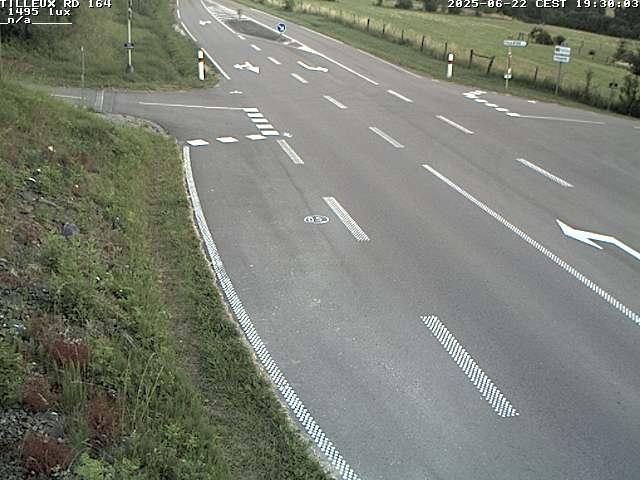 Webcam sur la RD164 à Tilleux. Vue orientée vers Neufchâteau