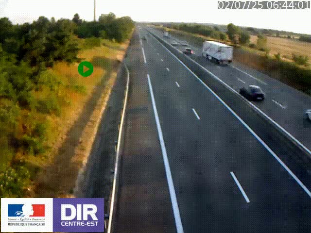 Webcam sur le contournement de Valence, sur la Nationale 7, à la jonction avec la N532, caméra orientée vers Grenoble