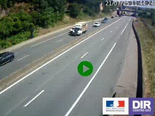 Caméra autoroutière sur l'A47 à hauteur de Givors, a proximité de Lyon. La webcam est orientée vers Lyon
