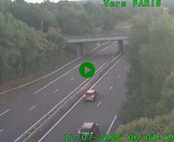 Caméra routière sur l'autoroute A20 au nord de Limoges, à la jonction avec la N520. Vue orientée vers Paris