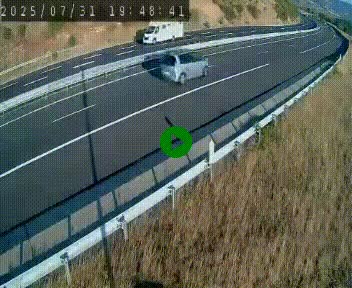 Caméra autoroutière France - A75, Engayresque, entre Millau et Séverac-le-Chateau, en direction de Montpellier