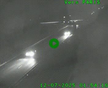 Caméra routière sur l'autoroute A20 au nord de Limoges, à la jonction avec la N520. Vue orientée vers Paris