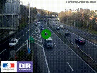 Caméra autoroute sur A6 - Valvert, près de Lyon, en direction de Paris, à hauteur de la sortie 36 Porte du Valvert