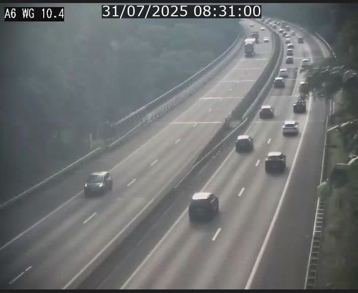 Traffic live webcam Luxembourg Mamer - A6 - BK 10.4 - direction Luxembourg/France/Allemagne