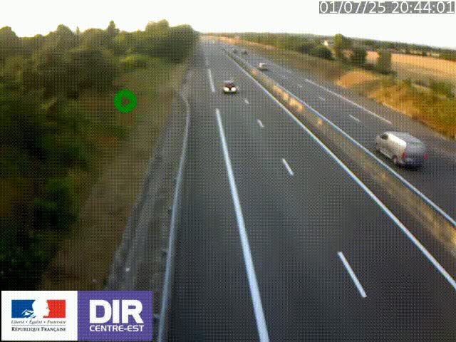 Webcam sur le contournement de Valence, sur la Nationale 7, à la jonction avec la N532, caméra orientée vers Grenoble