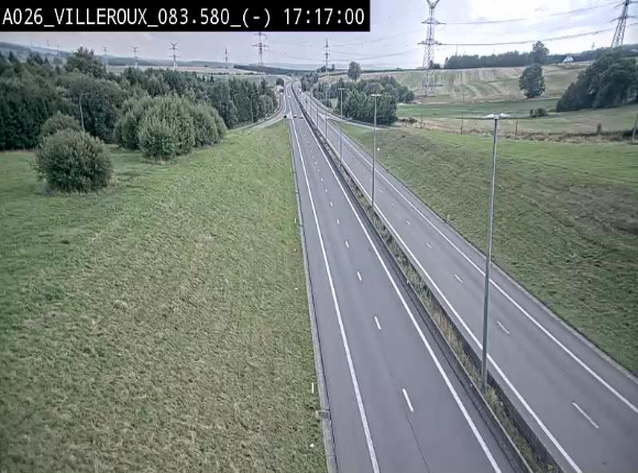 Webcam autoroute A26/E25 à hauteur de Vaux-sur-Sûre, à la jonction avec la N85 en direction de Liège - BK 83.6