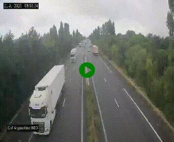 Webcam routière à la fin de la N10, en périphérique ouest d'Angouleme, proche de la jonction avec l'A10